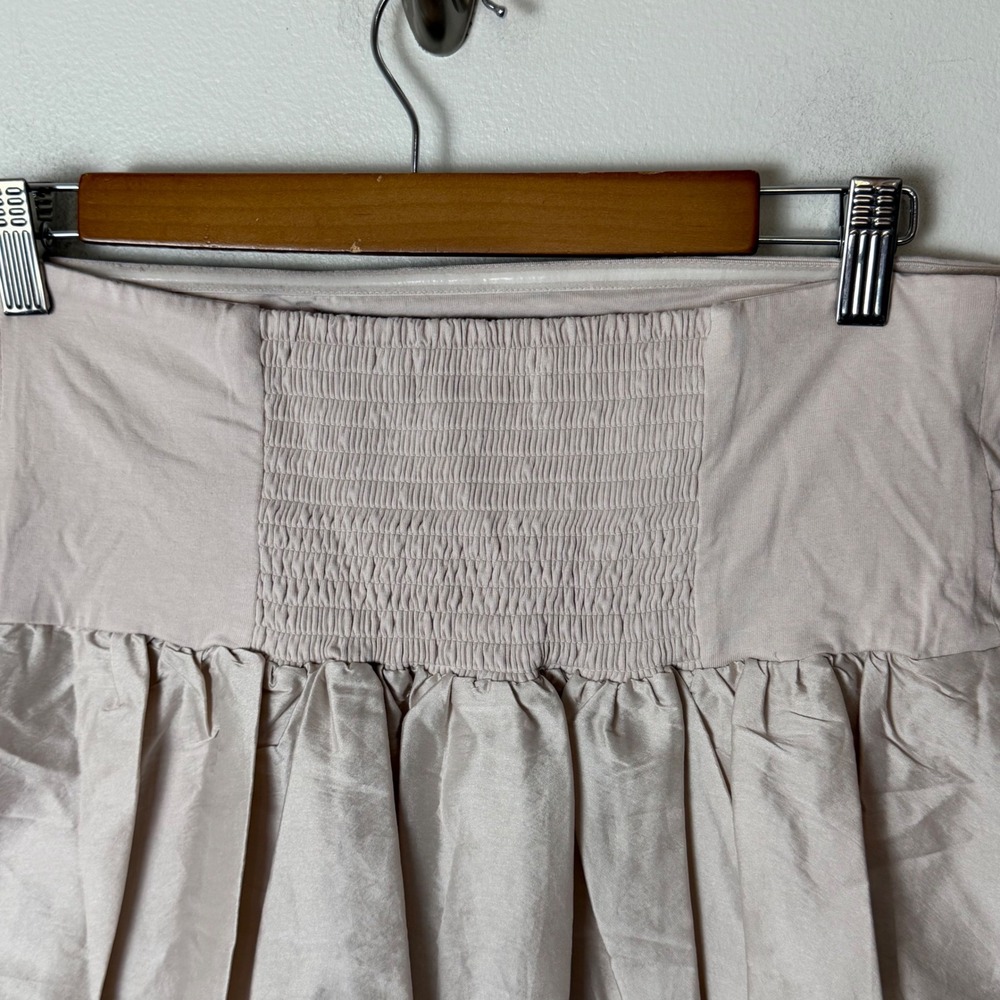 Anthropologie Neutral Bubble Hem Mini Skirt Smocked Back Size M Coquette Y2K - Picture 7 of 11